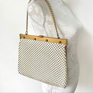 VINTAGE WHITING & DAVIS LARGE METAL MESH BAG